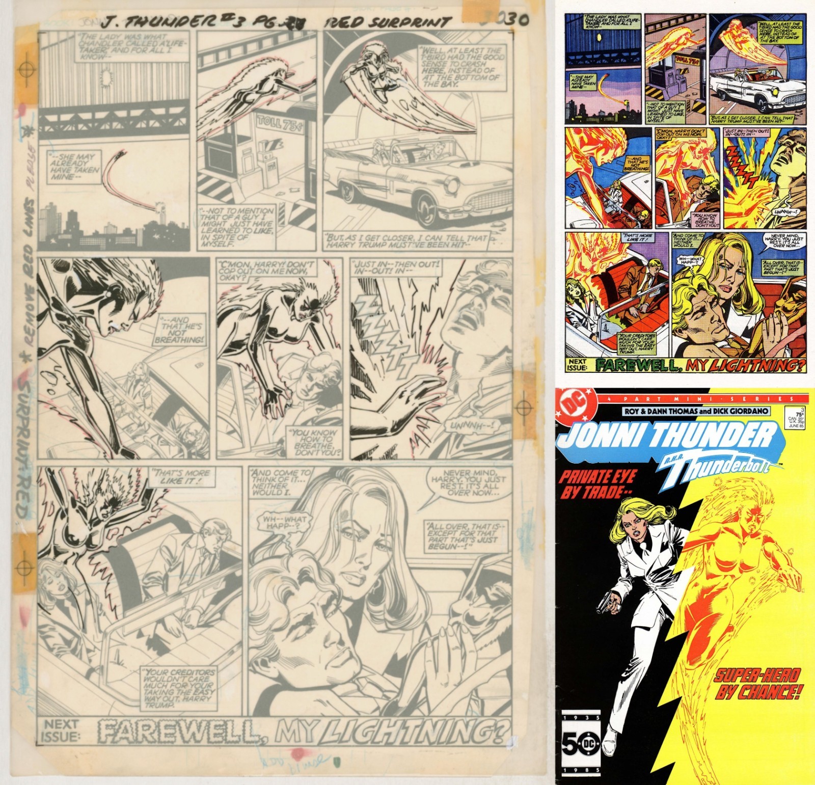 1985 Jonni Thunder #3 Dick Giordano Original DC Comics Art Page Roy Thomas Story