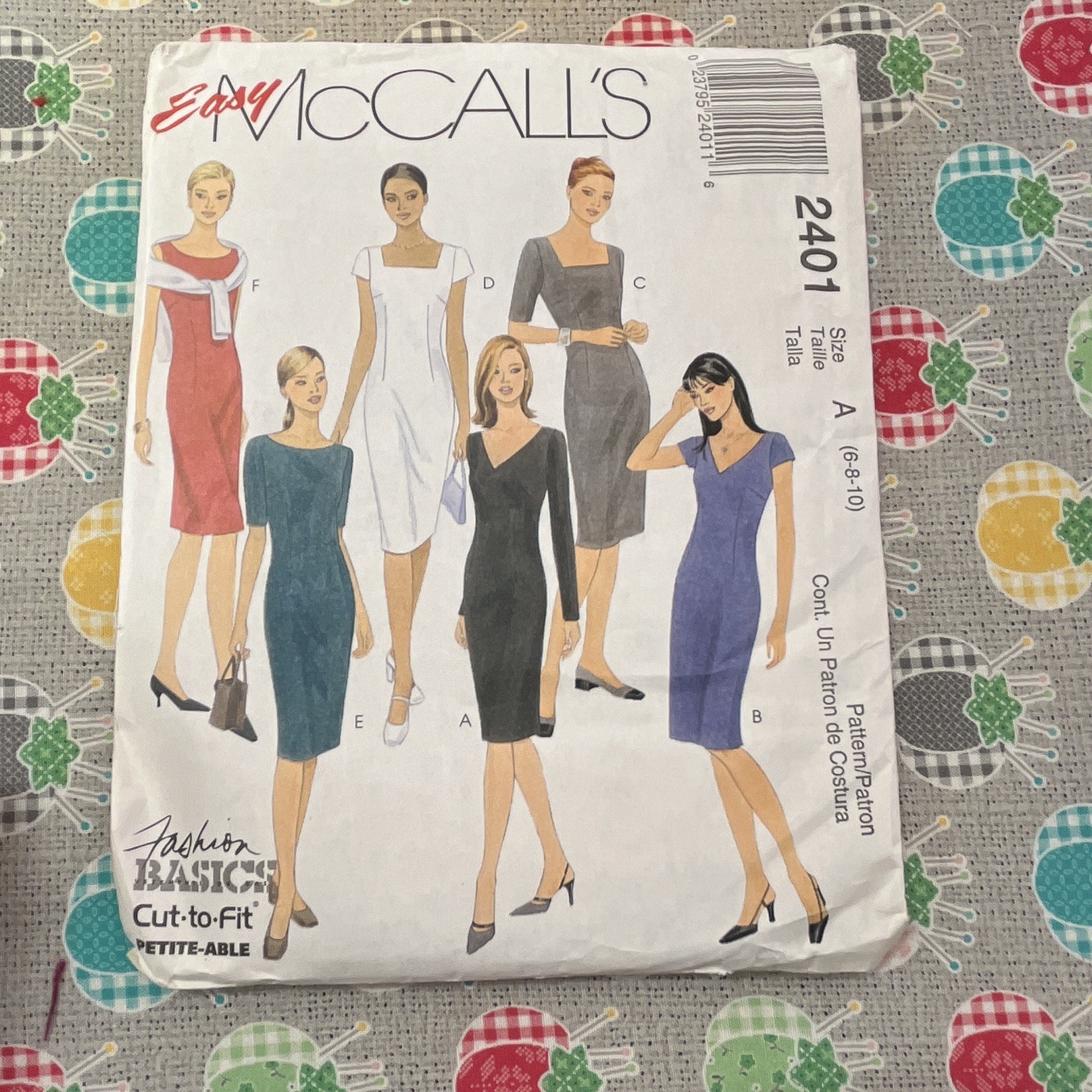 McCall\'s Easy McCall\'s 2401 Women\'s Dress Sewing Pattern Size A 6-8-10