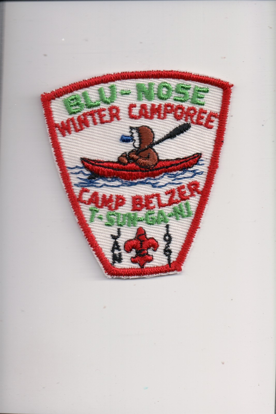 1961 Camp Belzer T-Sun-Ga-Mi Blu-Nose Winter Camporee patch