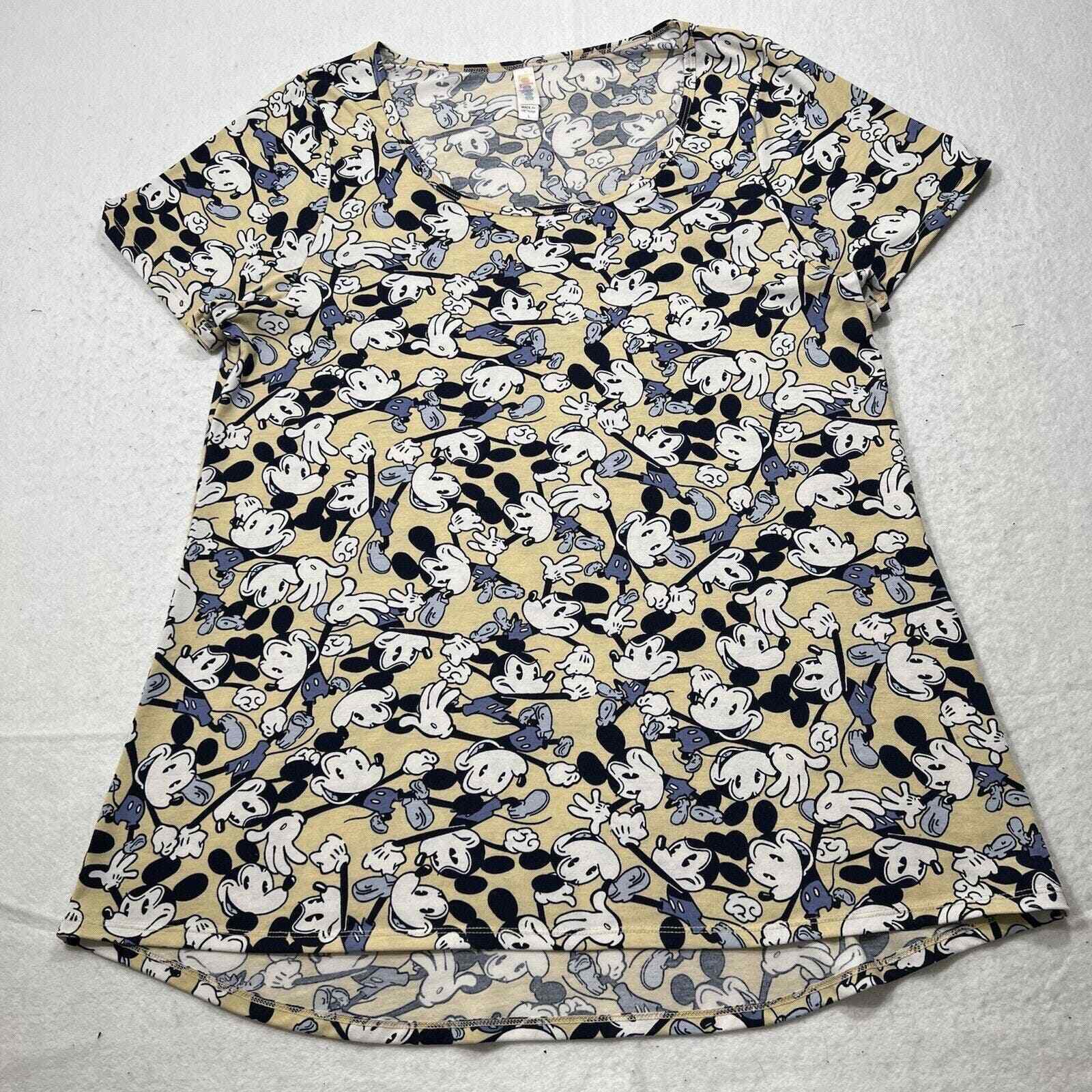 LuLaRoe x Disney Women's Large Short Sleeve Mickey Mouse Patterned T Shirt Top