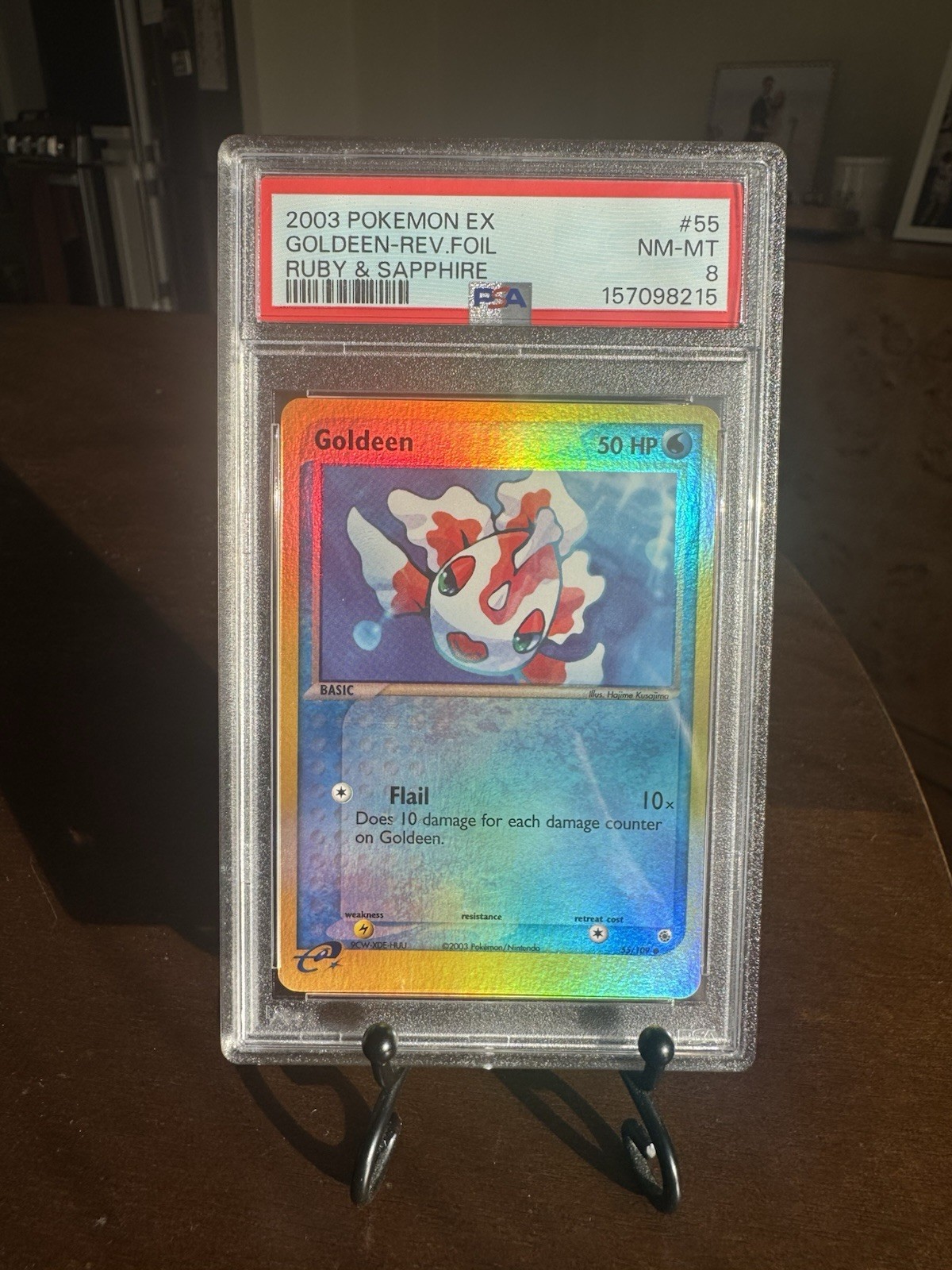 Pokémon 2003 EX Ruby & Sapphire Goldeen Reverse Holo Foil #55 PSA 8 LOW POP