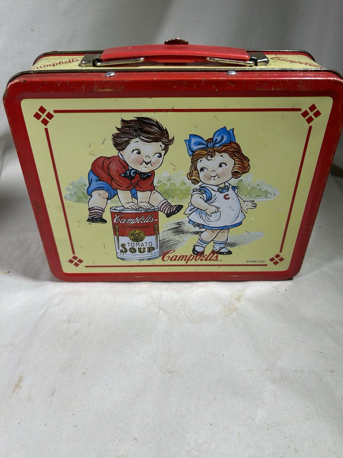 Vintage 1998 Campbell\'s Soup Kids Tomato Soup Metal Lunch Box CSC Collectible