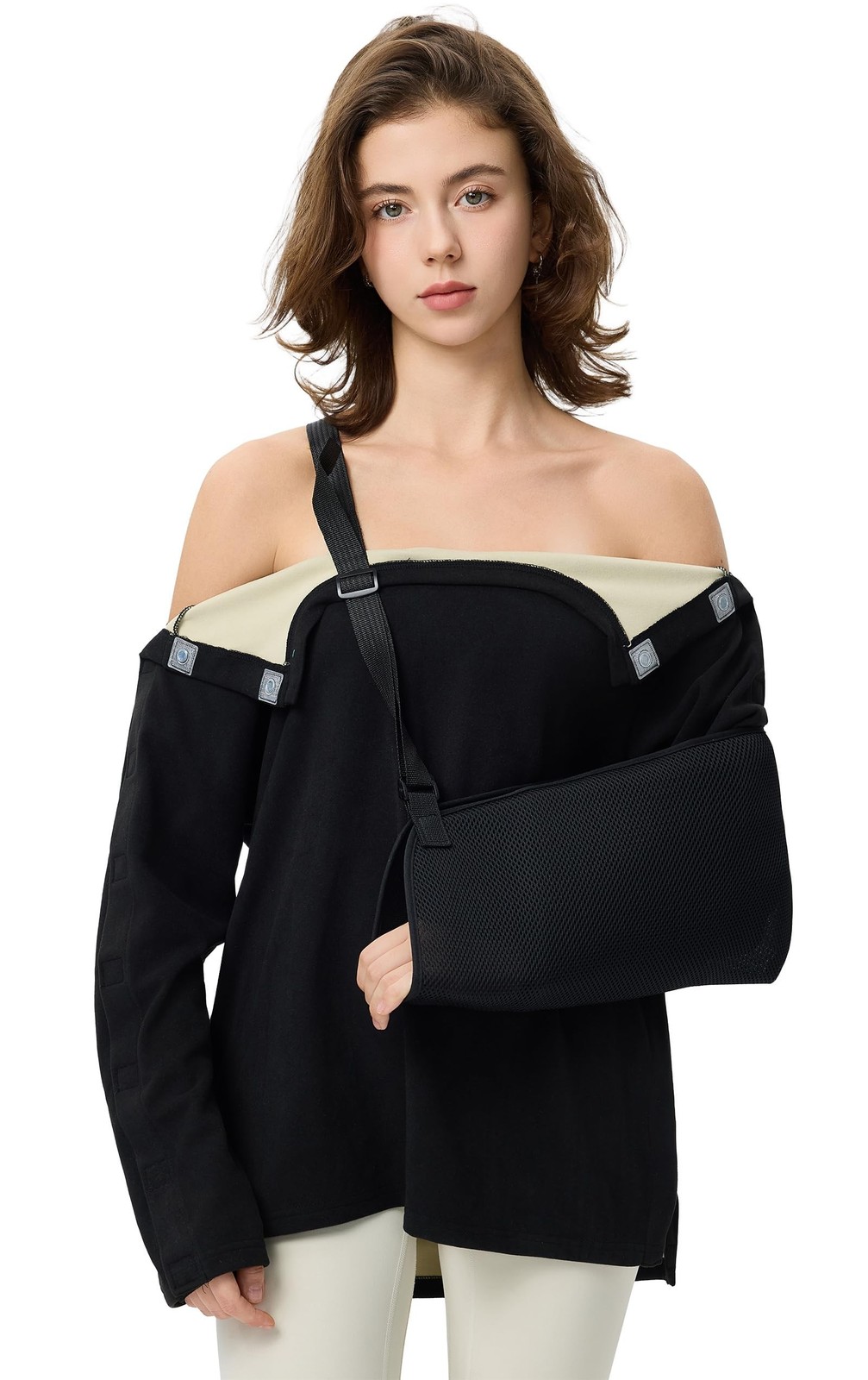 Magnetic Fleece Long Sleeve Post Shoulder Surgery Shirts for Women Tear Away ...