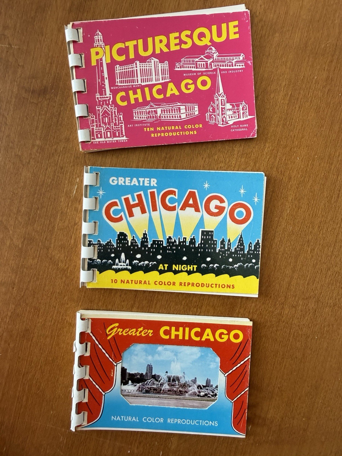 Vintage Chicago Souvenir Photo Books Lot of 3 Greater Chicago At Night