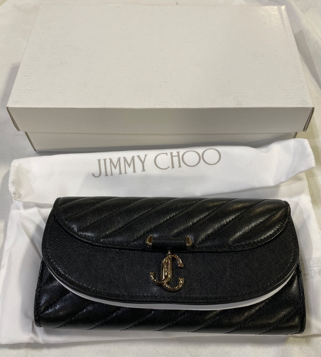 Jimmy Choo Women's Black Curve Chain Wallet