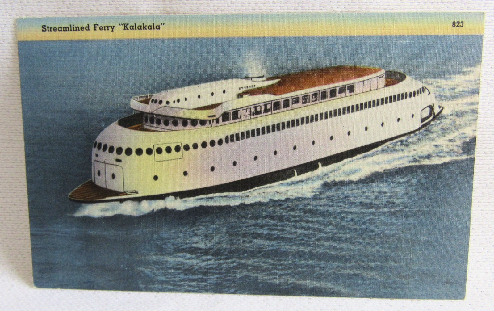 Kalakala Streamlined Motor Ferry Boat Ship Litho Lithograph Postcard Puget Sound