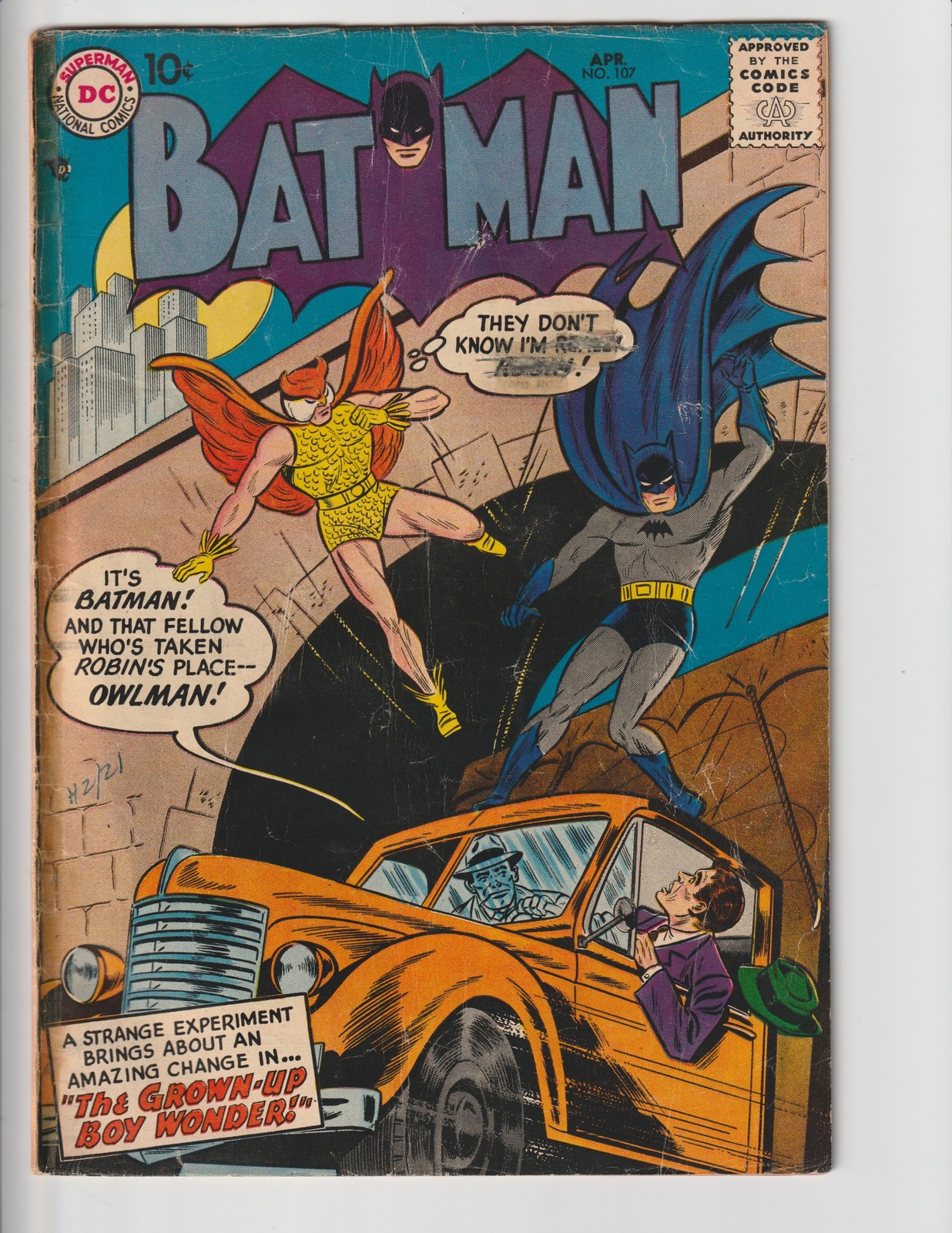 Batman #107 (1957) DC Comics - Silver Age Key - Adult Robin as Owlman