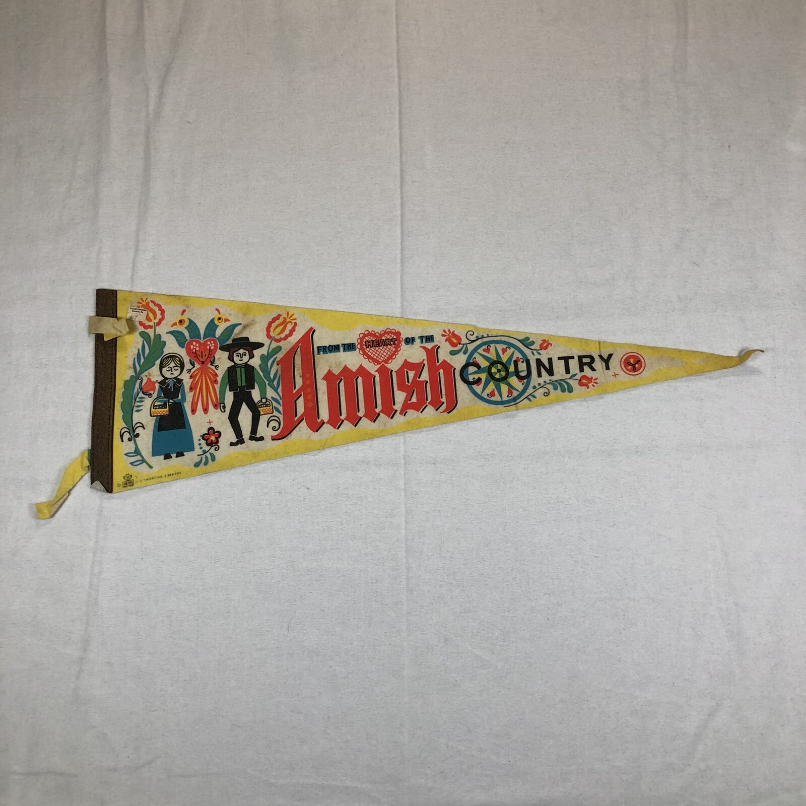 Heart of the Amish Country Pennant Flag the Yellow Red 25\