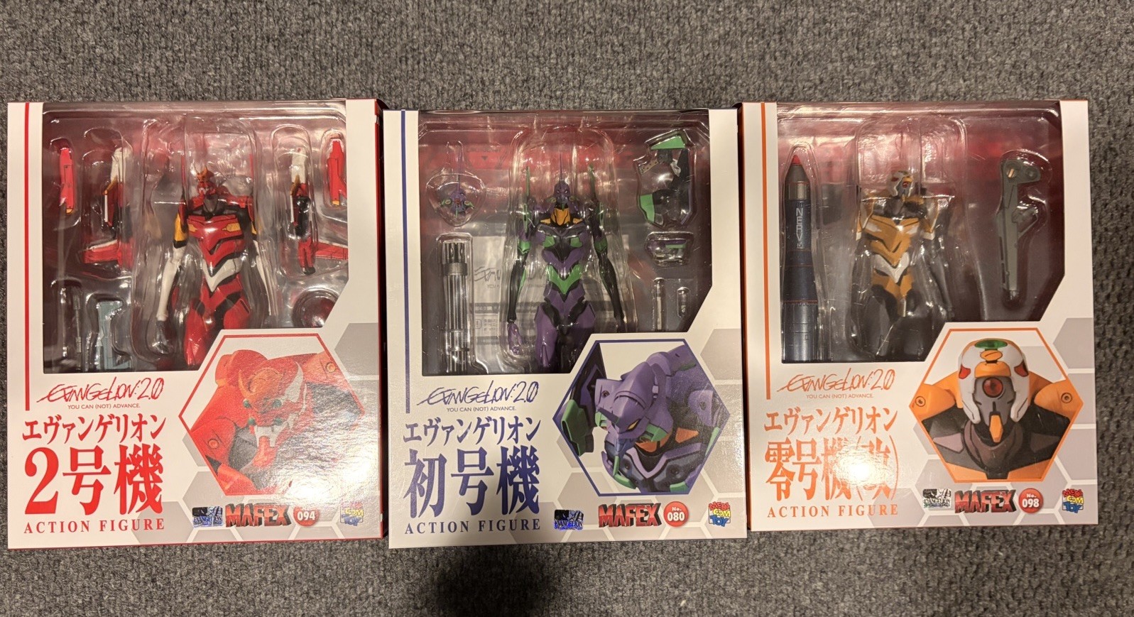 Mafex Evangelion Lot Of 3 Rebuild Of Evangelion Eva 00, 01, 02