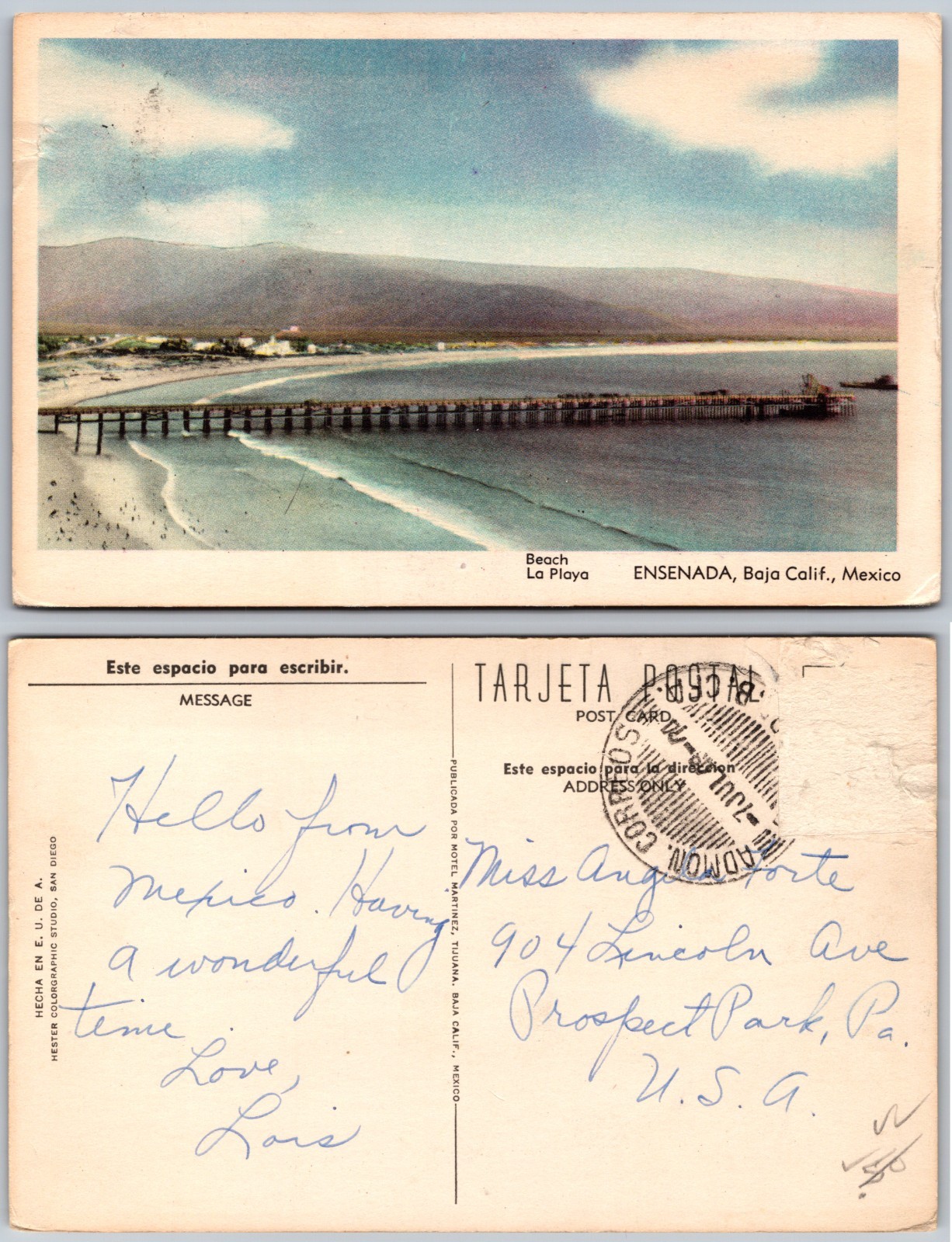 Ensenada Baja Calif Mexico Beach Postcard