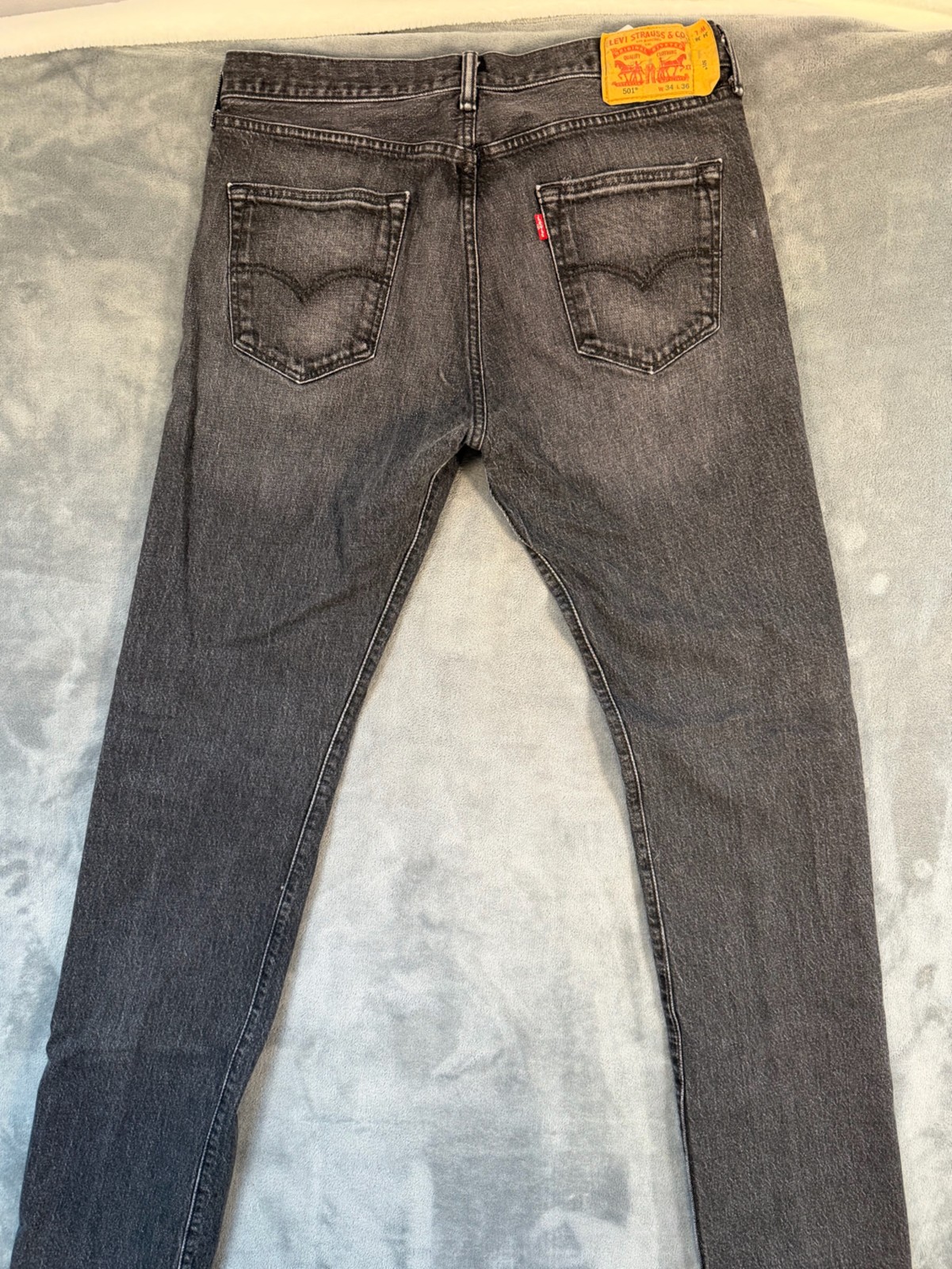 Levi’s 501 Grey Faded Straight Leg Button Fly Jeans 34x36