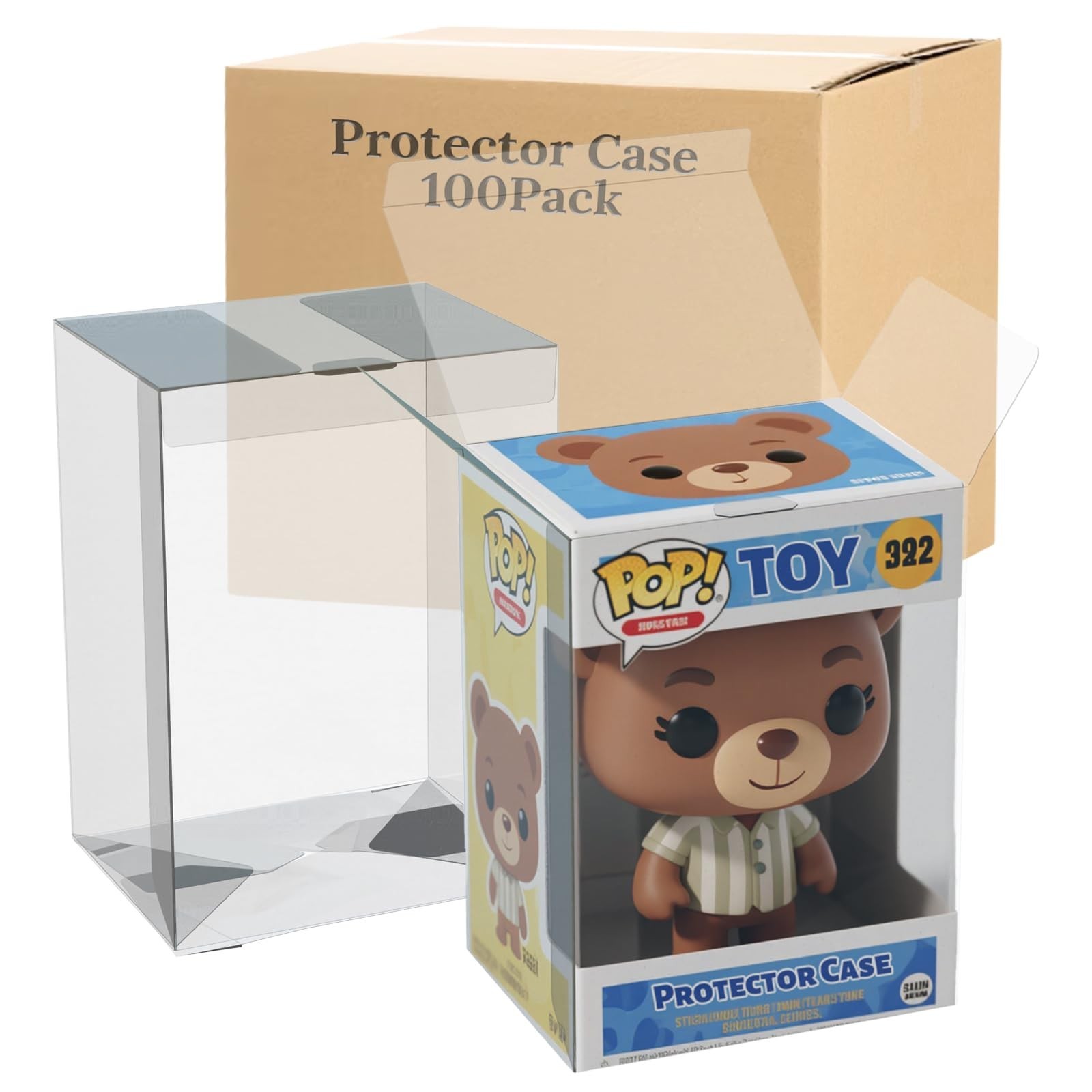 100 Pack Clear Protectors Case Compatible with Funko Pop Protector Case for 4...