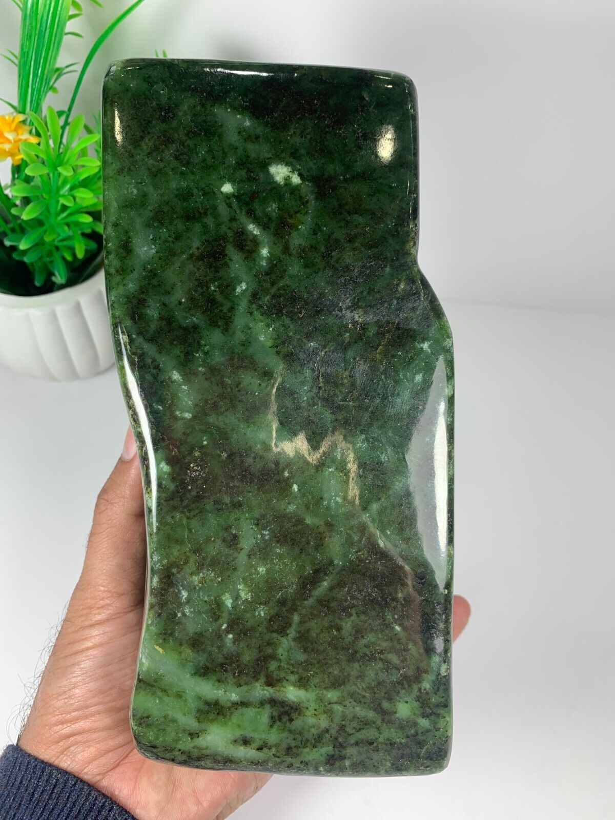 3490 Gram Nephrite Jade Rough Polished Stone Tumble Natural Freeform Crystal