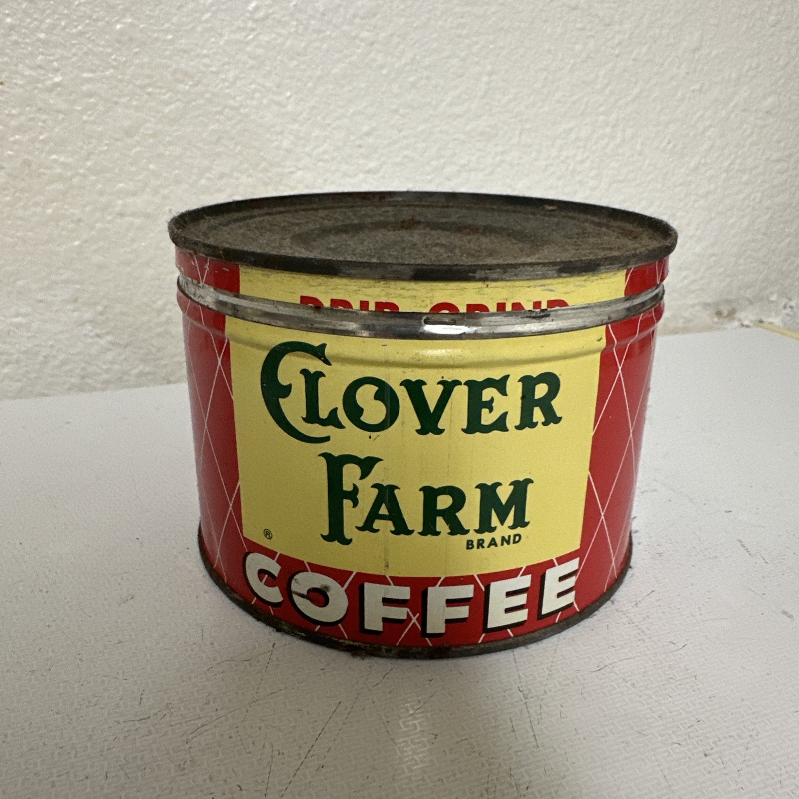 Clover Farm Brand Vintage Coffee Can Tin