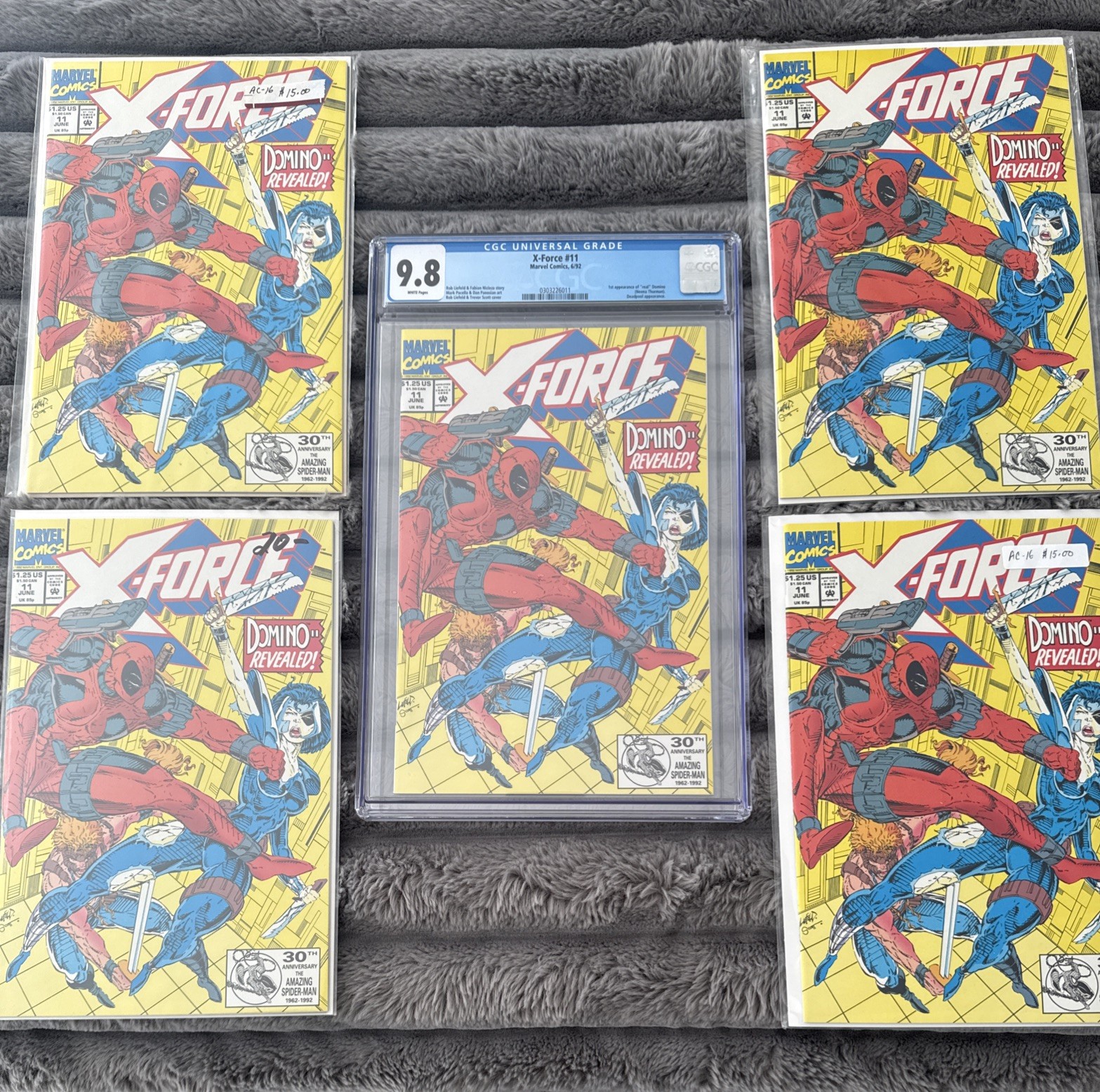 Lot Of 5 Books X-Force #11 CGC 9.8 🔥1st App. Domino 🔥Deadpool App. WHITE PAGES