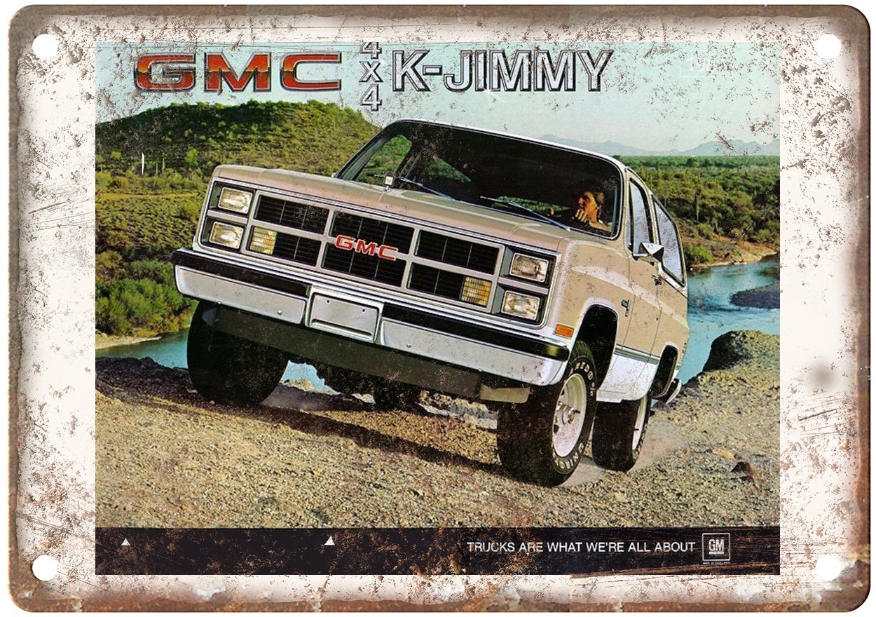 1984 GMC Jimmy Vintage Automobile Ad Retro Look Metal Sign AM8105