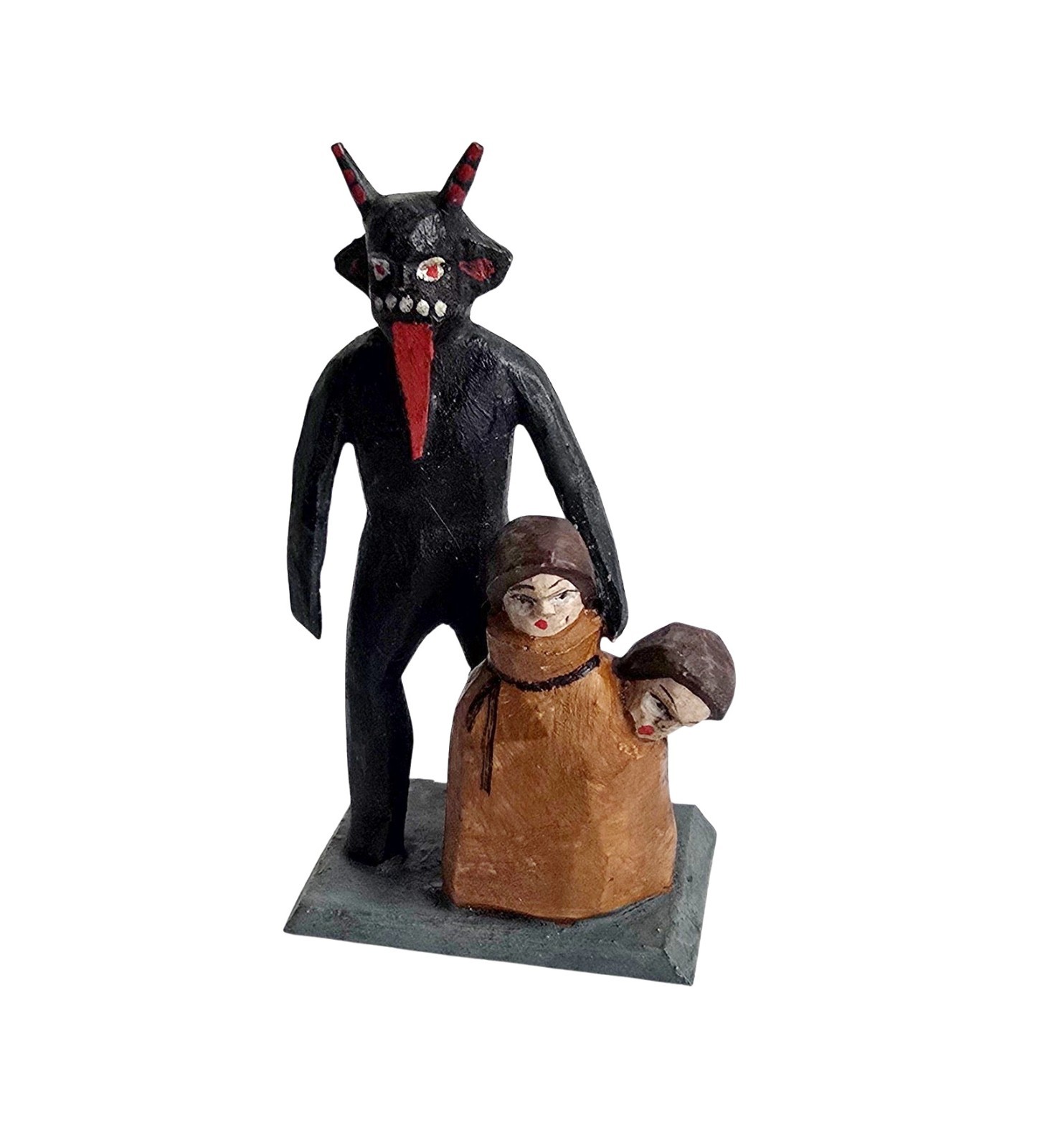 Grulich Krampus Devil Nativity Figure Handmade Wooden, 7 cm (# 19257)