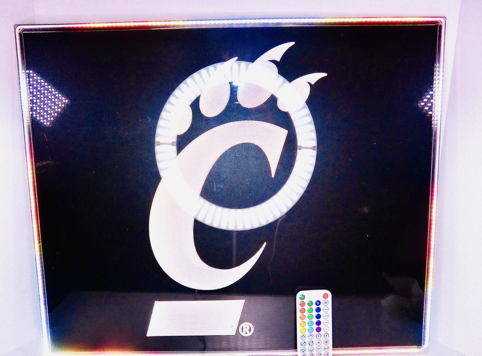 Cincinnati Bearcats 30” RGB LED Lighted Wall Sign Logo Brands Remote Tested