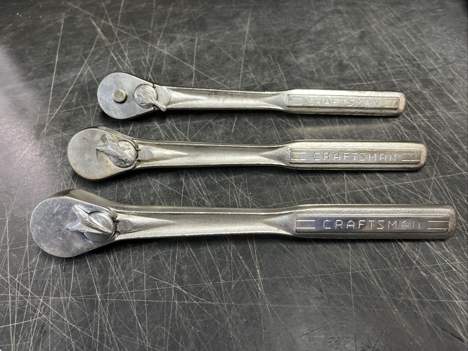 3 Vtg Craftsman USA 1/2” Drive = V= Ratchets W/ Oil Ports 2 Butterfly Selectors