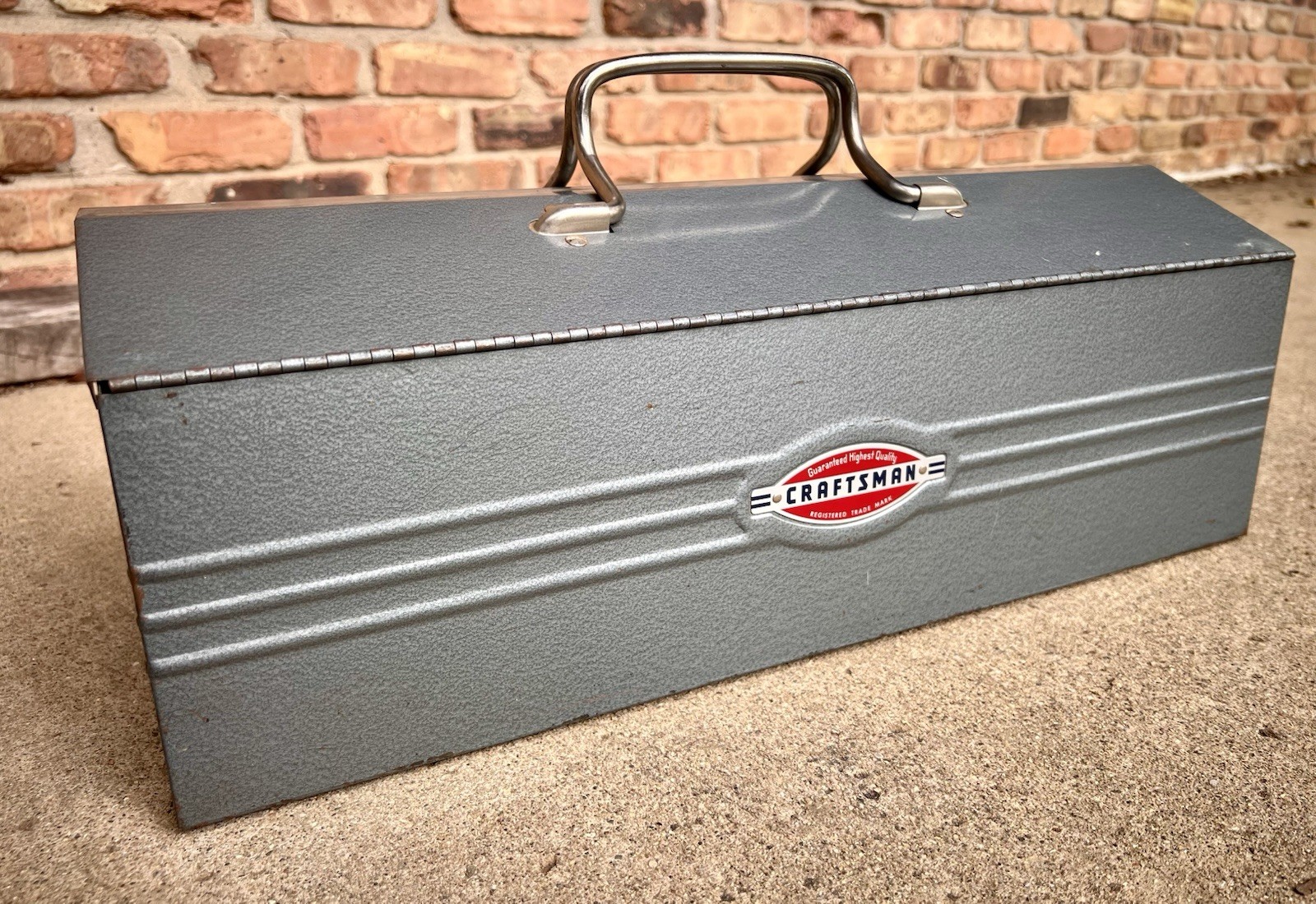 NICE Vintage 1950’s Craftsman USA Tool Box Tombstone Metal W/ Socket Tray