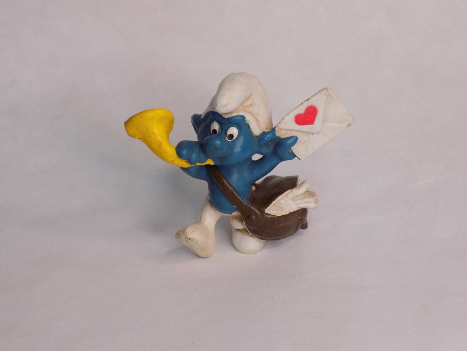 SMURFS Peyo POSTMAN Smurf w/ Love Letter Vintage 1978 Hong Kong Schleich 20031