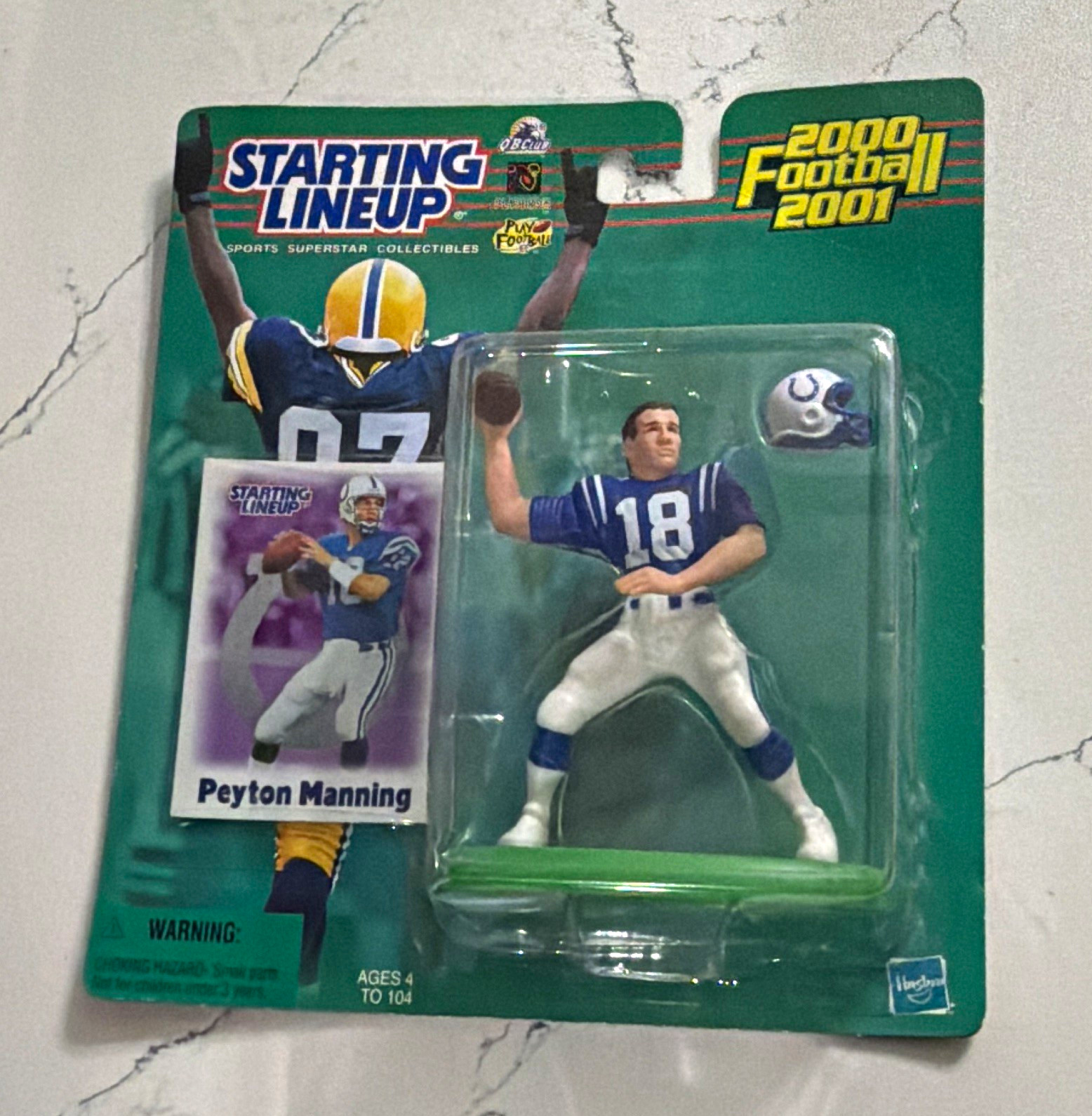 2001 Starting Lineup Peyton Manning Figure Football Unopened Helmet Colts