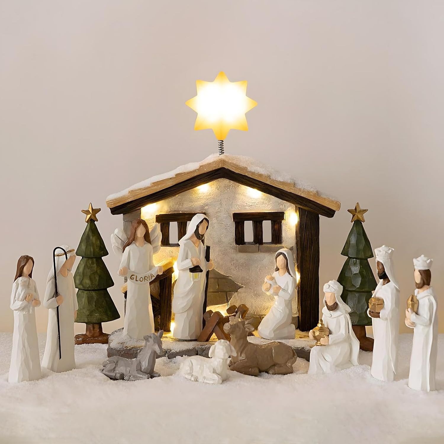 Nativity Set Indoor – 15 Pieces Christmas Nativity Scene Set