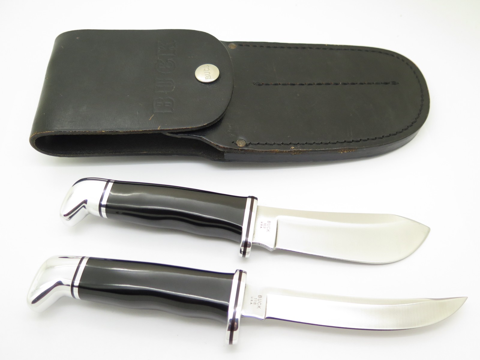 Vintage 1972-86 Buck 115 Twin Sportsman Set 103 118 Fixed Blade Hunting Knife
