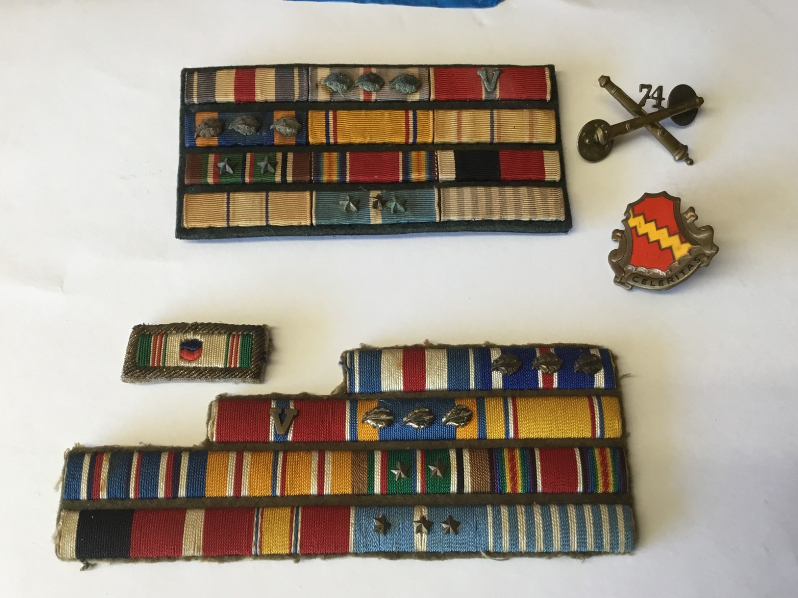 WW2 -KOREA LEGION PILOT RIBBON BARS  74th ARTILLERY