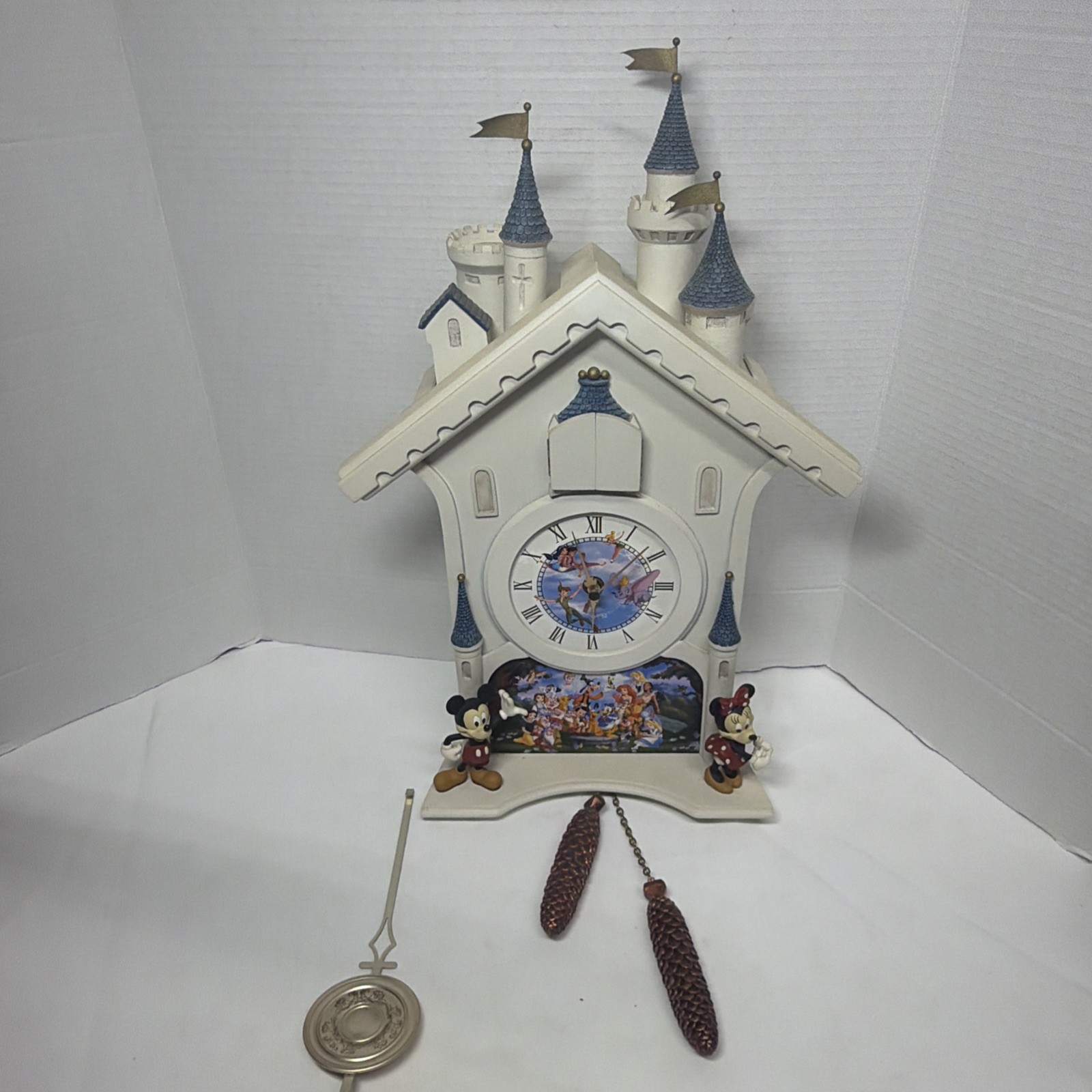 Bradford Exchange Disney Happiest of Times Cuckoo Clock Cinderella Castle TESTED