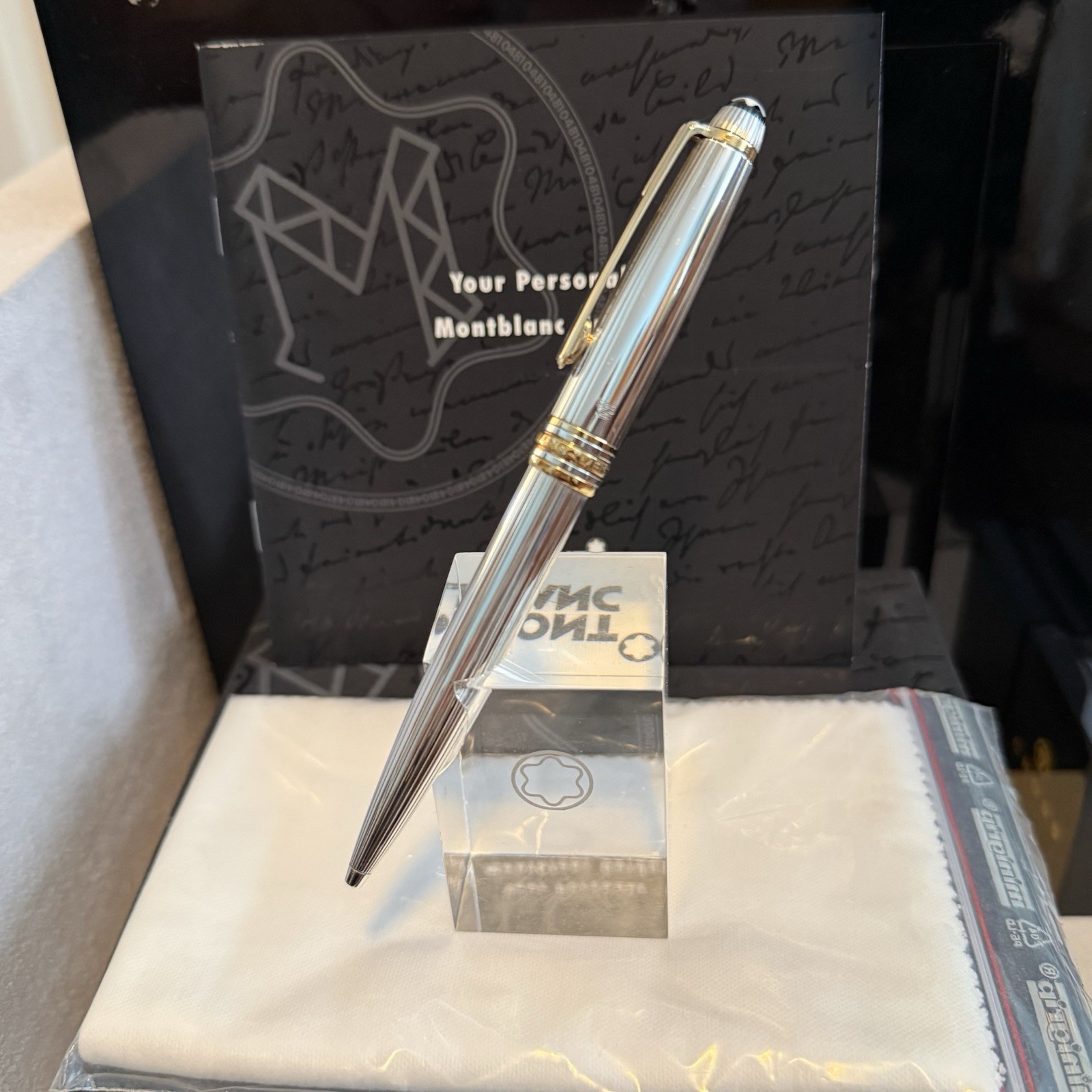 MontblancSolitaire Silver 925 Rare Striped NOS Pen Germany G2U