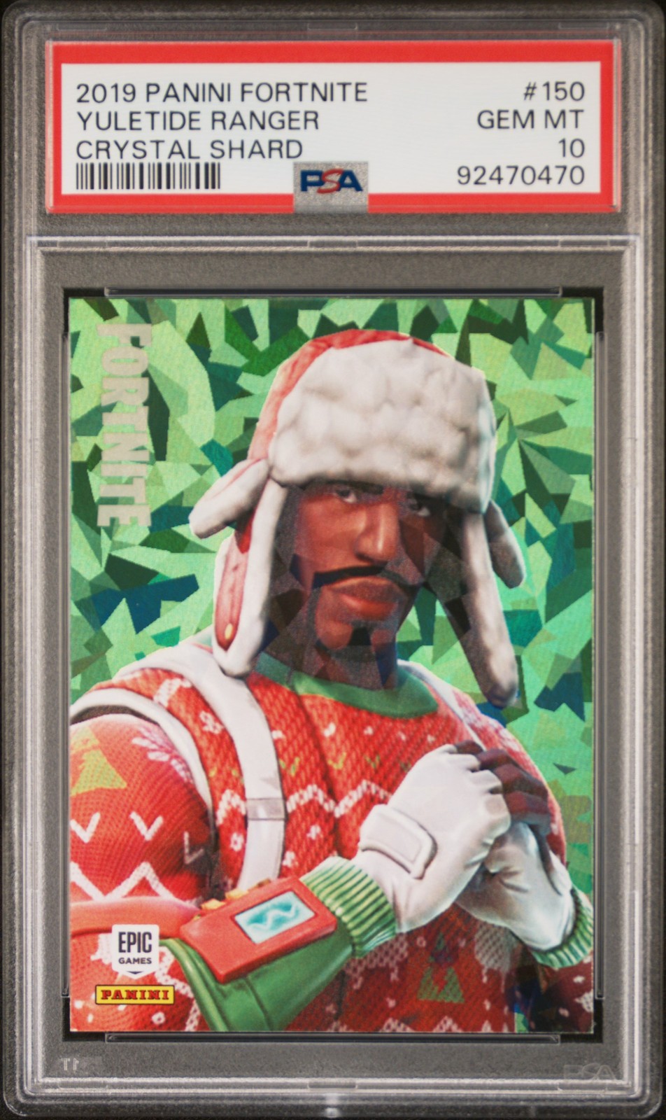 2019 PANINI FORTNITE CRYSTAL SHARD #150 YULETIDE RANGER PSA 10