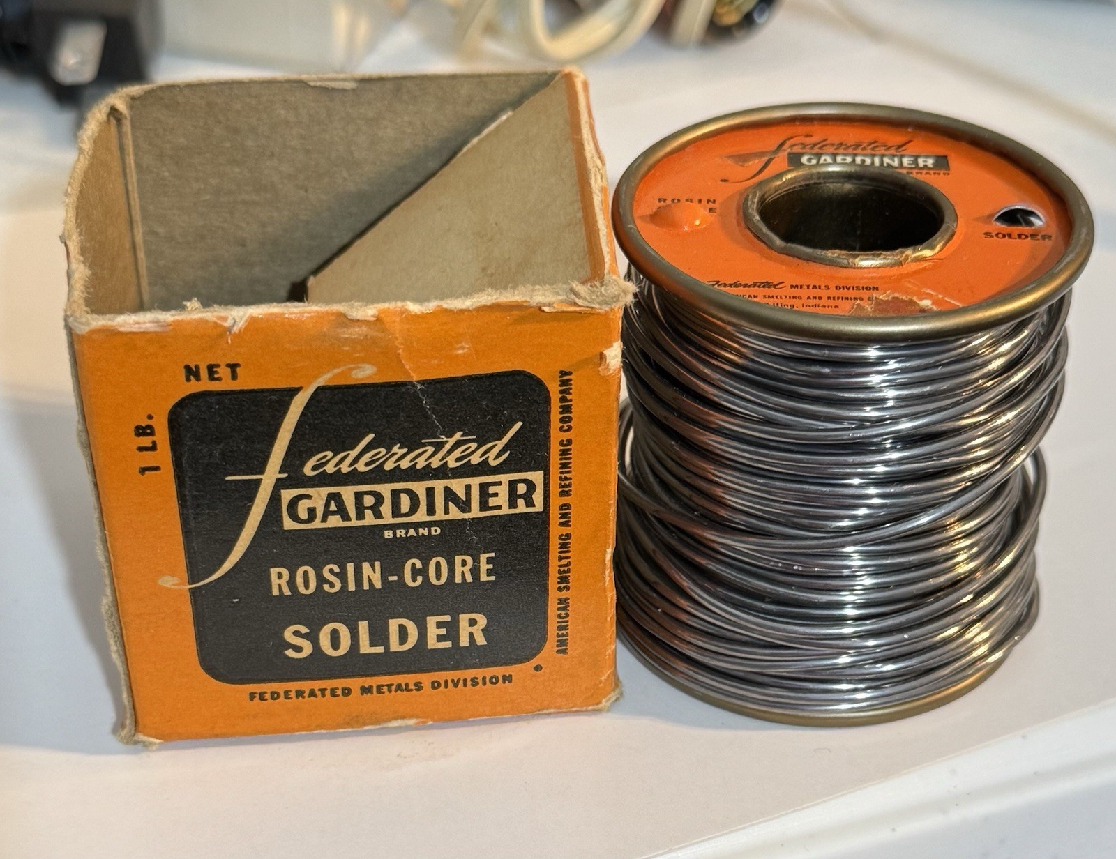 VINTAGE Federated Gardiner ROSI CORE Solder 1 Lb 1 oz