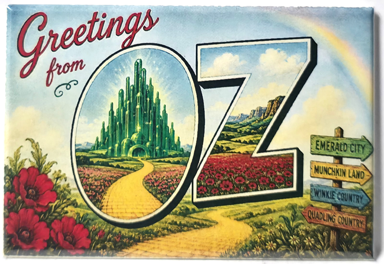 Greetings From OZ Emerald City Wizard of 2x3 MAGNET  Retro Vintage