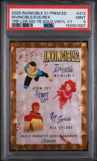 2025 Keepsake #412 Invincible Atom Eve Rex Splode Triple Gold Vinyl 1/1