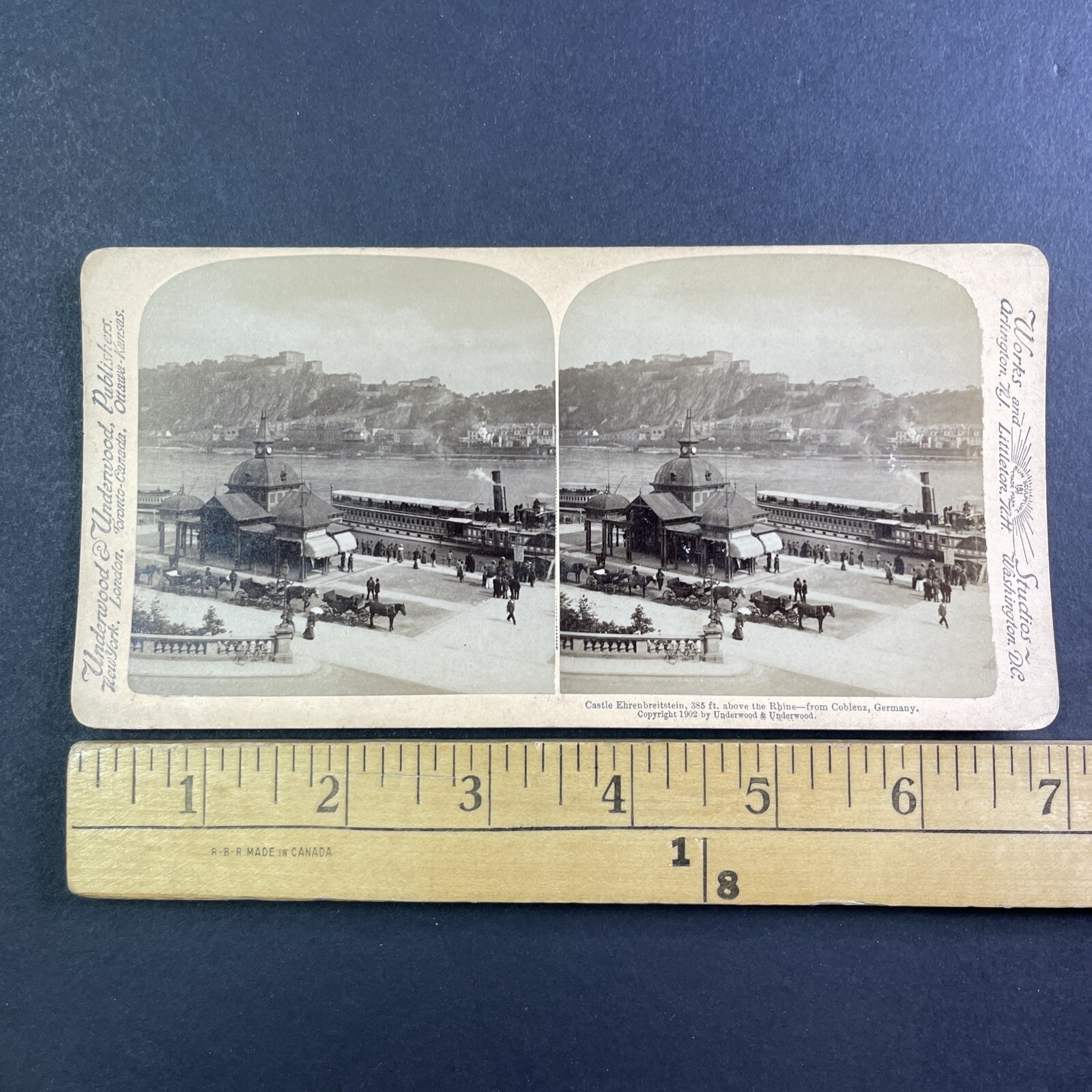 Ehrenbreitstein Castle Stereoview Underwood & Underwood 1902 Germany Rhine