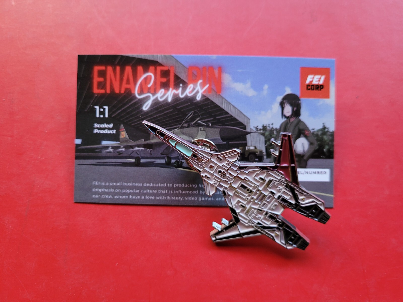 Ace Combat experimental ADFX-02 Morgan super fighter jet aircraft USAF lapel pin