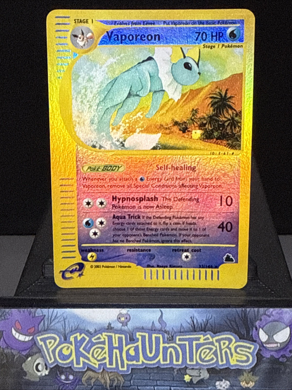 Pokemon Card Vaporeon 33/144 Skyridge Reverse Holo Rare Near Mint