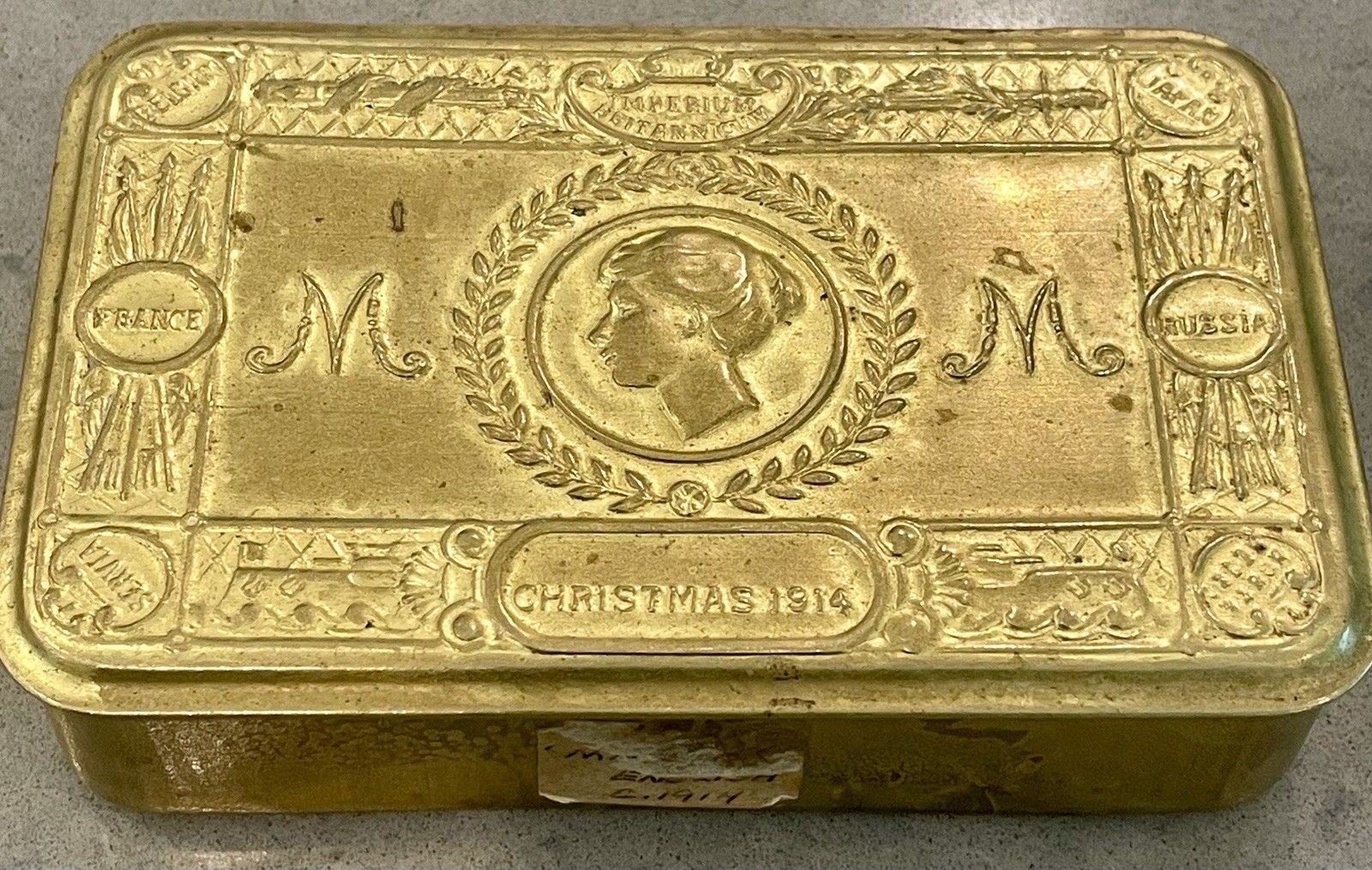 1914 WorldWar I Princess Mary Christmas Gift Soldier Tobacco Candy Tin Empty WWl