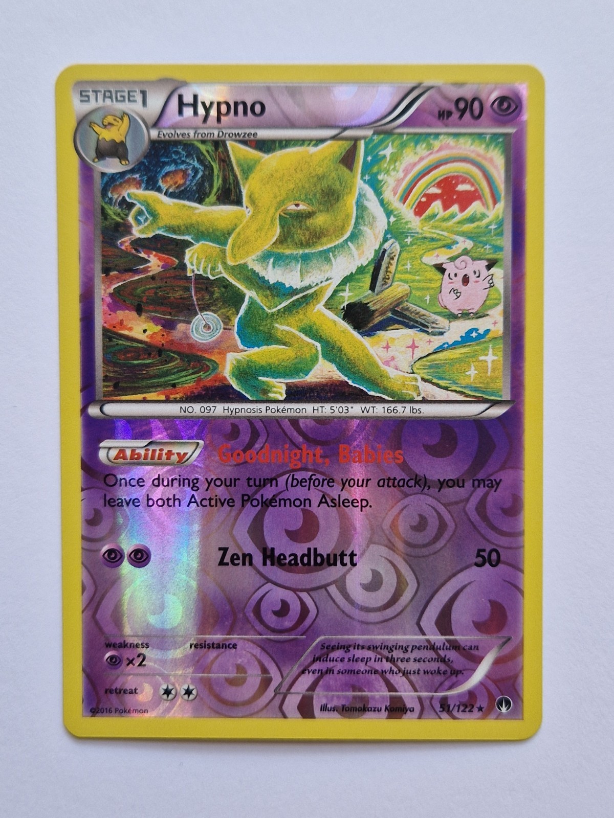 Pokemon Hypno BREAKpoint 51/122 Reverse Holo NM Pokemon Hypno BREAKpoint 51/122 Reverse Holo NM