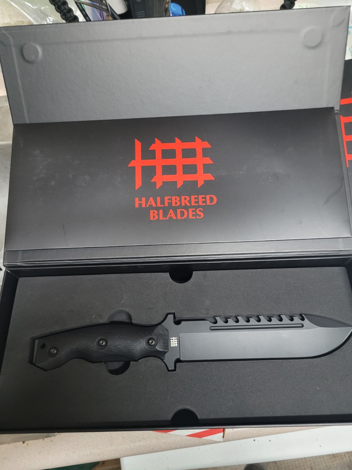 Halfbreed Blades HBBLSK01 BLACK Large Survival Knive Austria Made
