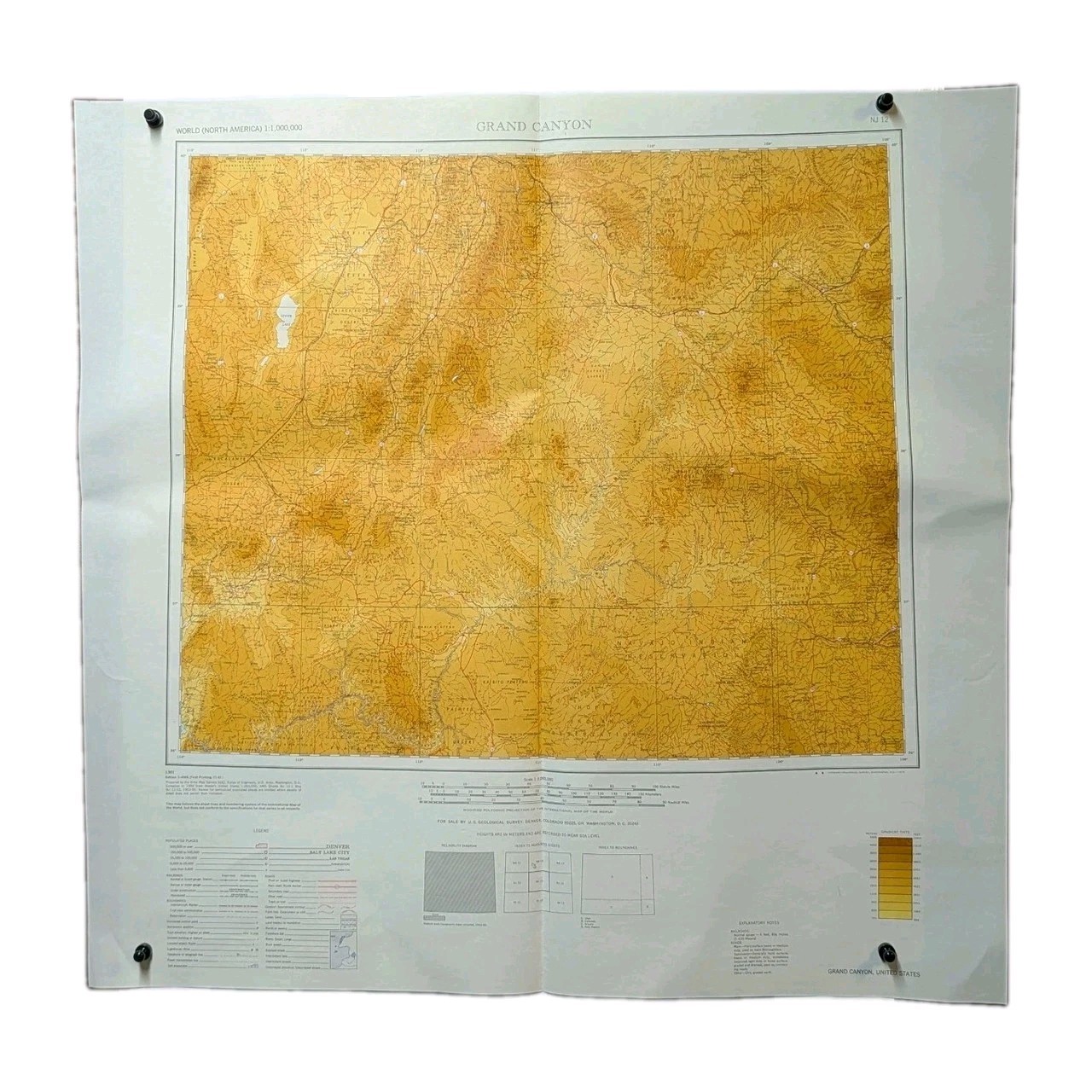Vintage 1960s USGS IMW NJ 12 Map Grand Canyon Sheet Utah Great Salt Lake...