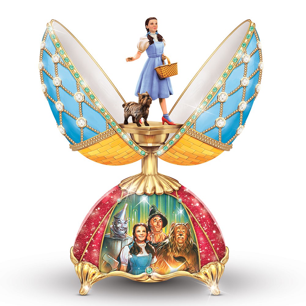 The Bradford Exchange Wizard of Oz Dorothy and Toto Musical Porcelain Egg 6.5