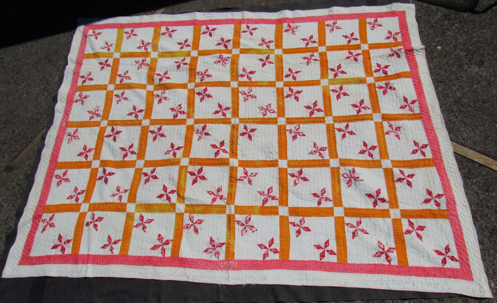 Antique 1800s Hand Stitched American Quilt 59