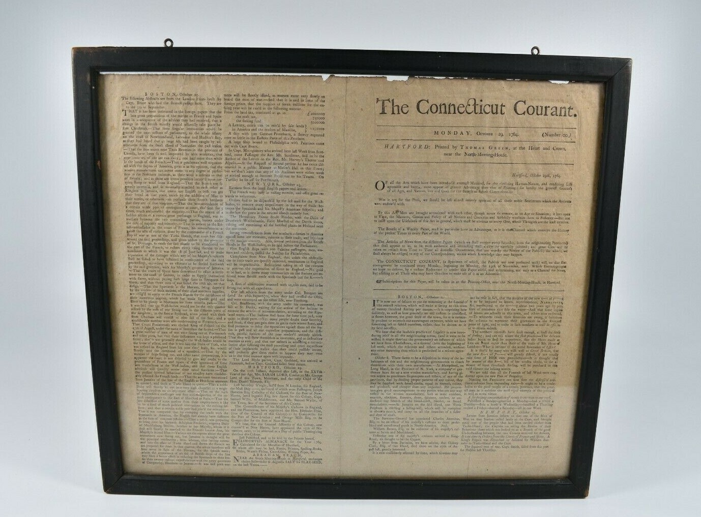 Original 1864 Centennial Issue of The Connecticut Courant Oct. 29, 1764 Issue 00 Original 1864 Centennial Issue of The Connecticut Courant Oct. 29, 1764 Issue 00
