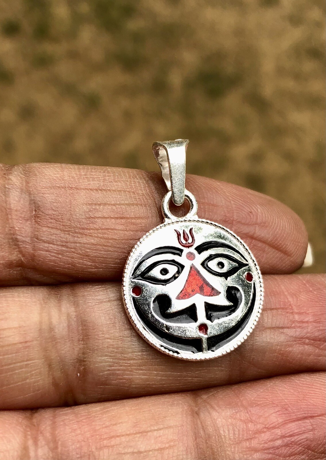 925 Silver Salasar Balaji Pendant, Hanuman Pendant, Evil Eye Protection, 2.7 gm