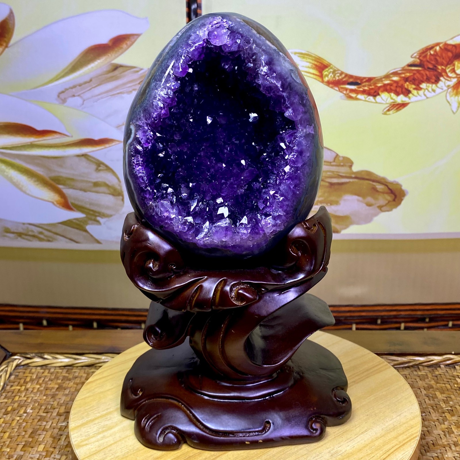 7.91LB Natural amethyst Dinosaur egg Quartz Crystal specimen healing