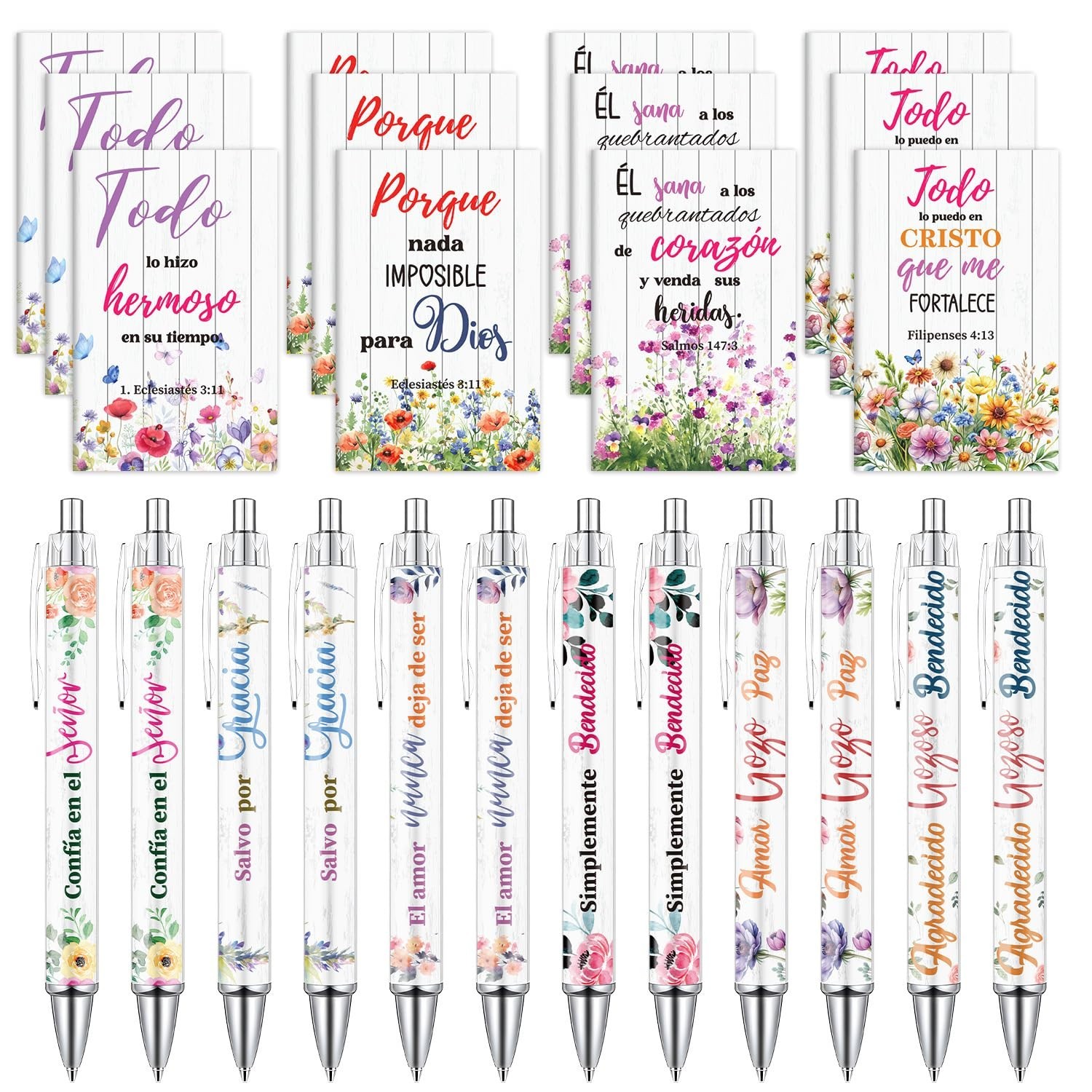 Wxiben Spanish Bible Verse Gifts for Women 24 Pcs Inspirational Scripture Pen...