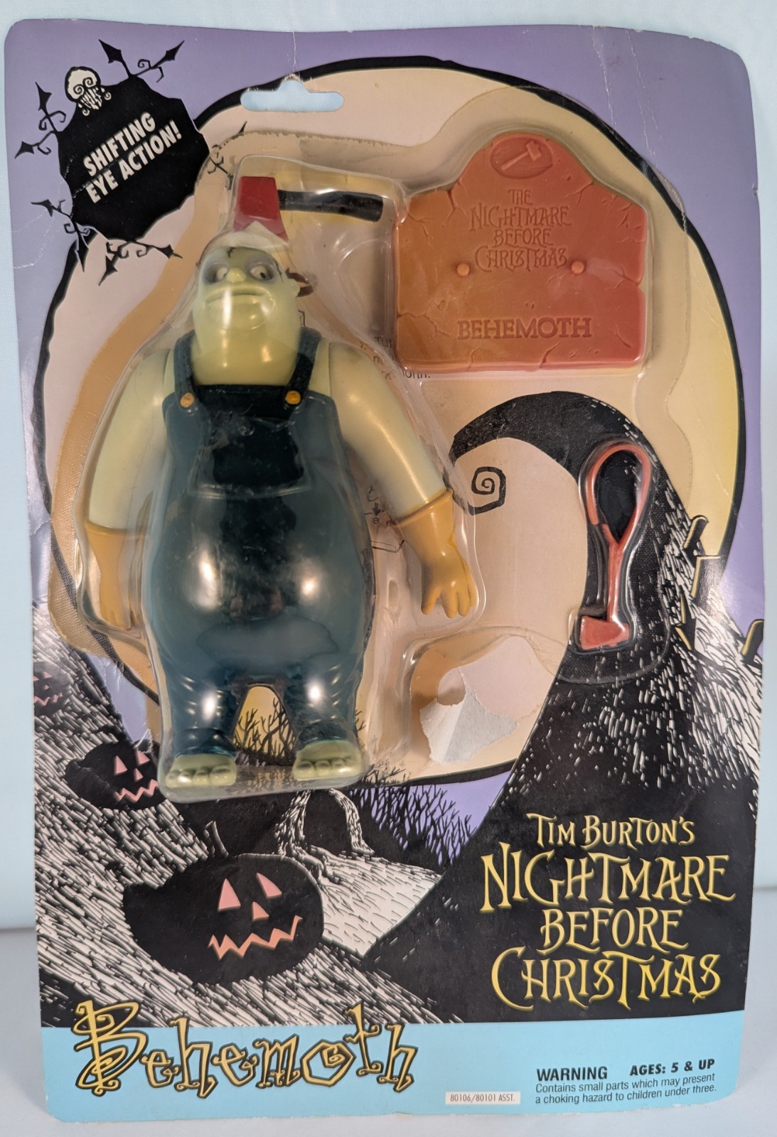 Nightmare Before Christmas Behemoth & Axe Vtge 1993 Carded New Shifting Eyes 