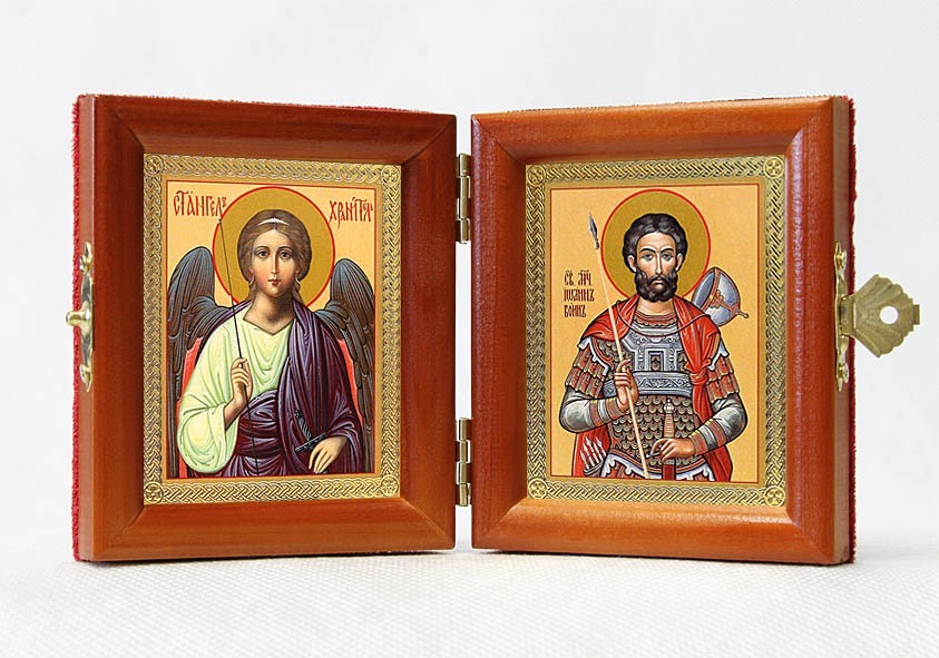 Orthodox Folding Icon Dyptich 3.15x3.55in/6.3x3.55in \